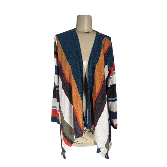 Lovely J Sweaters - Lovely J Southwest Striped Open Cardigan Jacket Women’s Sz L